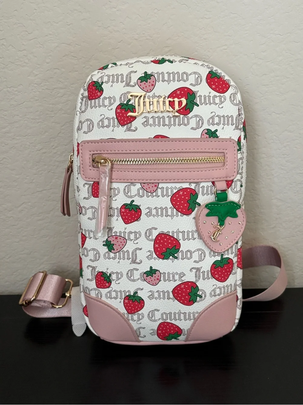 NWT Juicy Couture Strawberry Print Sling Bag